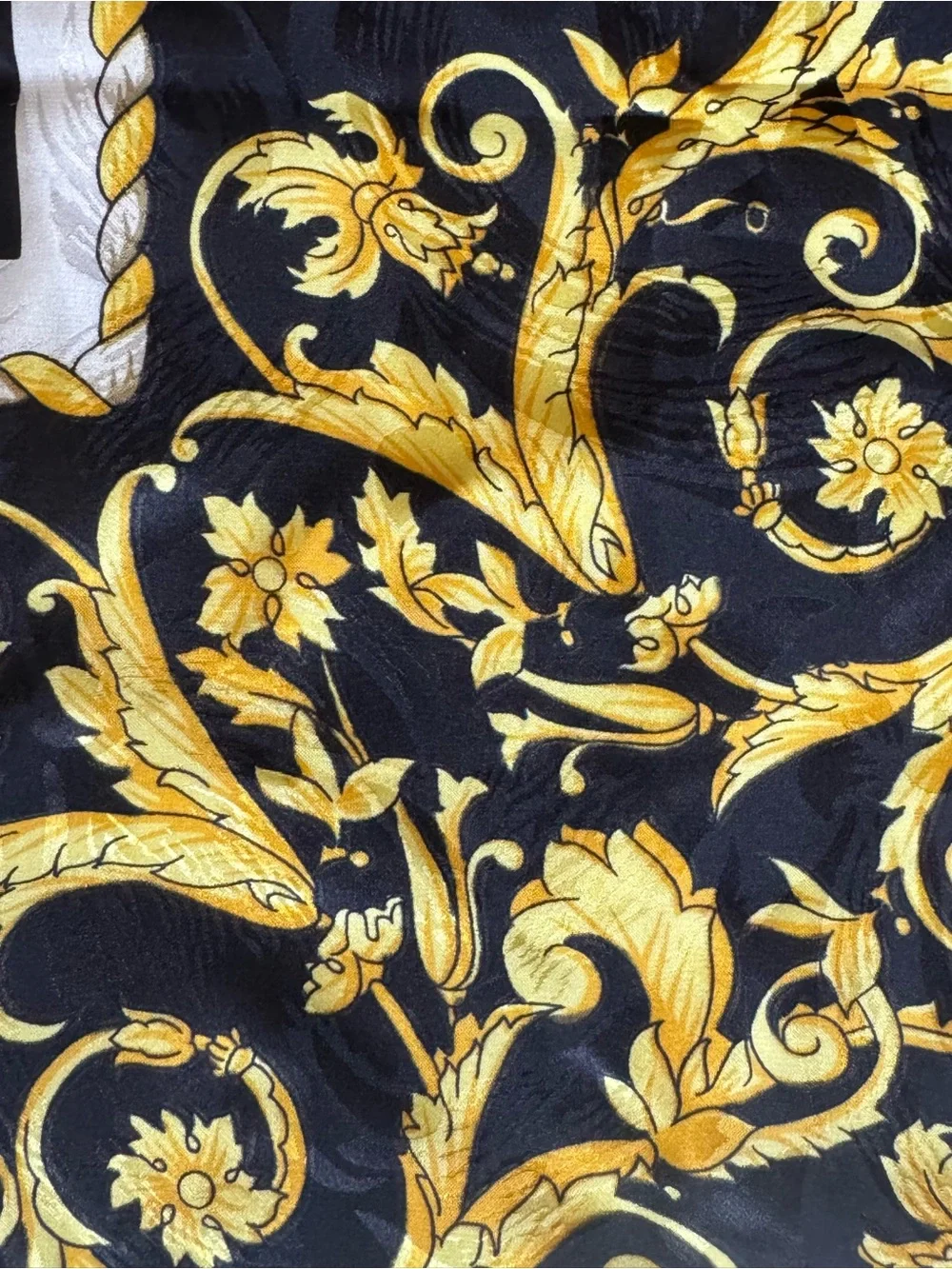 Black & Gold Silk Scarf